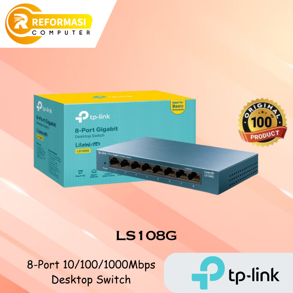 TP-Link LS108G 8-Port 10/100/1000Mbps Desktop Switch