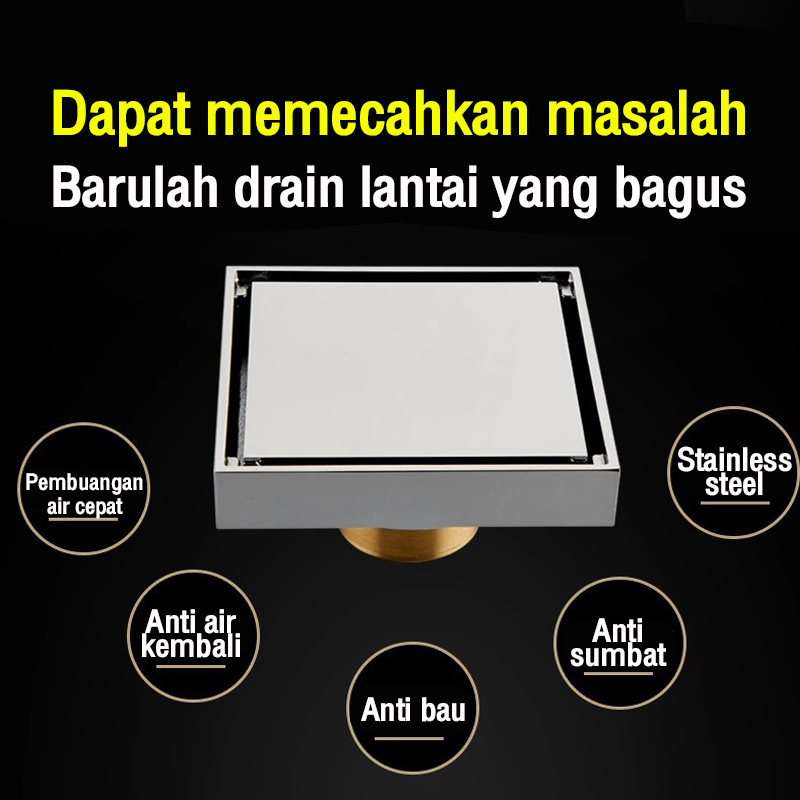 REAIM Floor drain Stainless anti serangga /banjir/kecoa/tikus SUS 304 Tile insert Saringan Strainer Saringan Got Kamar Mandi Anti Bau