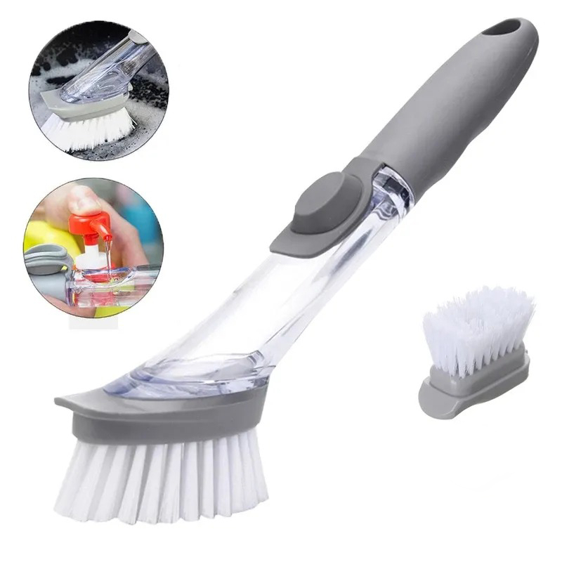 Sikat Dapur Dispenser sabun cair untuk Cuci Piring Panci Cleaning Brush