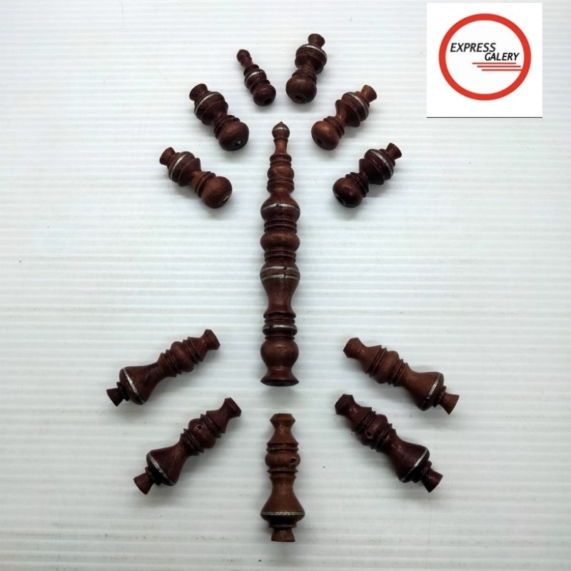 satu set kepala tasbih tijani kayu nogosari nagasari x907