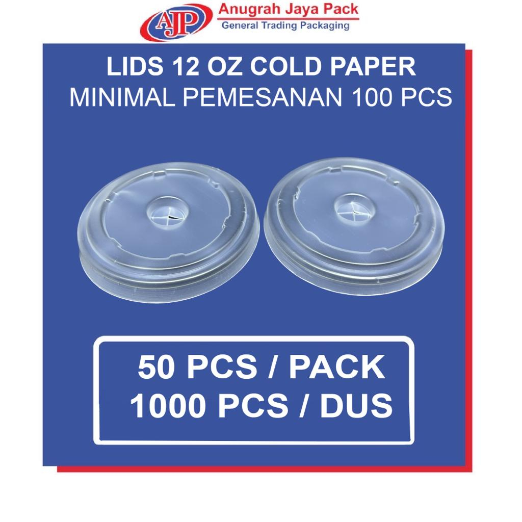 Lids 12 Oz Cold Paper / Tutup Paper Cup 12 Oz Cold
