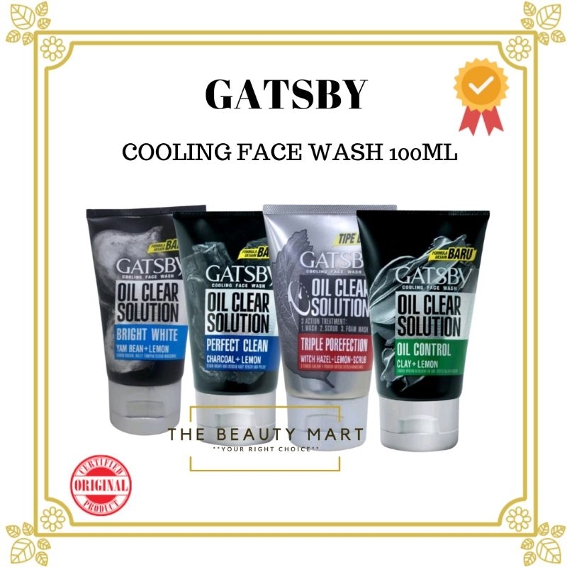 GATSBY Cooling Face Wash 100ml | Bright White | Perfect Clean | Triple Porefection | Oil Control