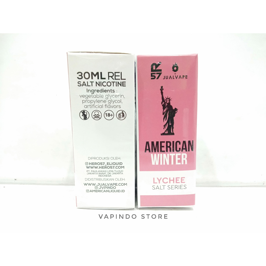 SALT AMERICAN WINTER LYCHEE 30ML SALTNIC BY HERO57 X JVPINDO