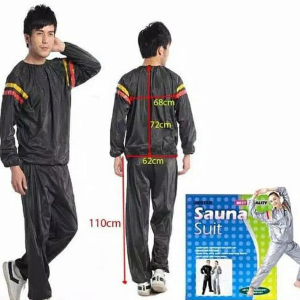 Baju Sauna Suit Pembakar Lemak Olahraga Lari jooging - Jaket Sauna Suit Fitness