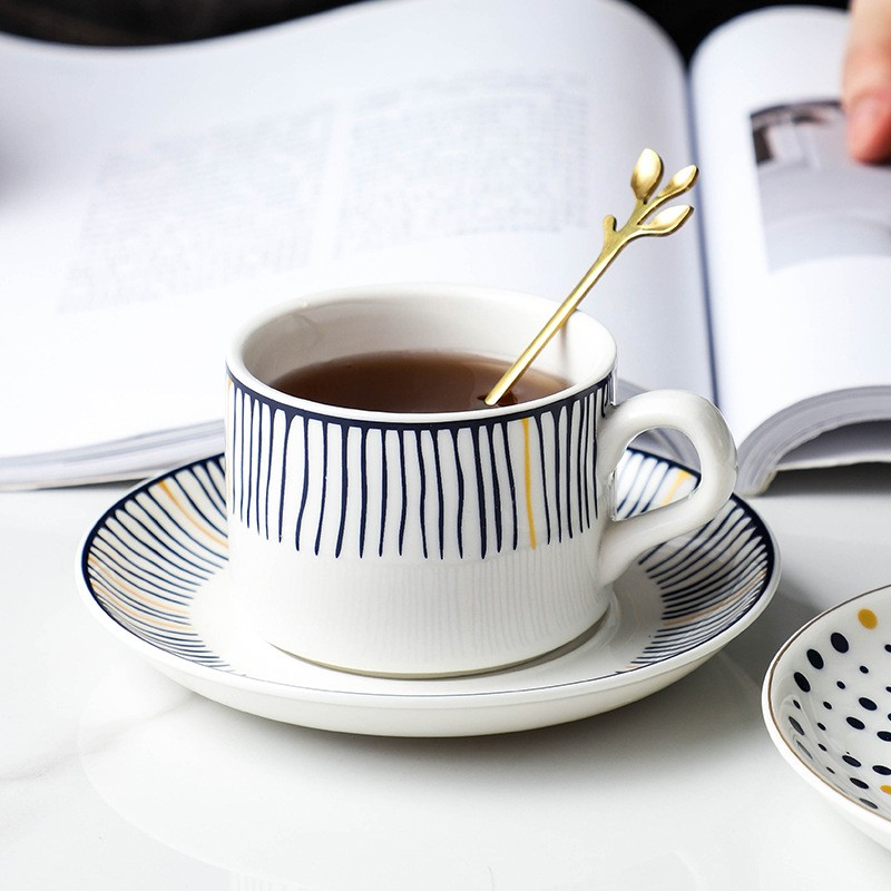 [NIMU] Tea Cup Set Gelas Motif Keramik Kopi Teh Estetik Set Cantik Pattern