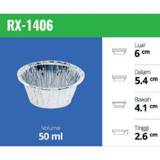 Aluminium Foil Cup Tray RX 1406 / RX1406