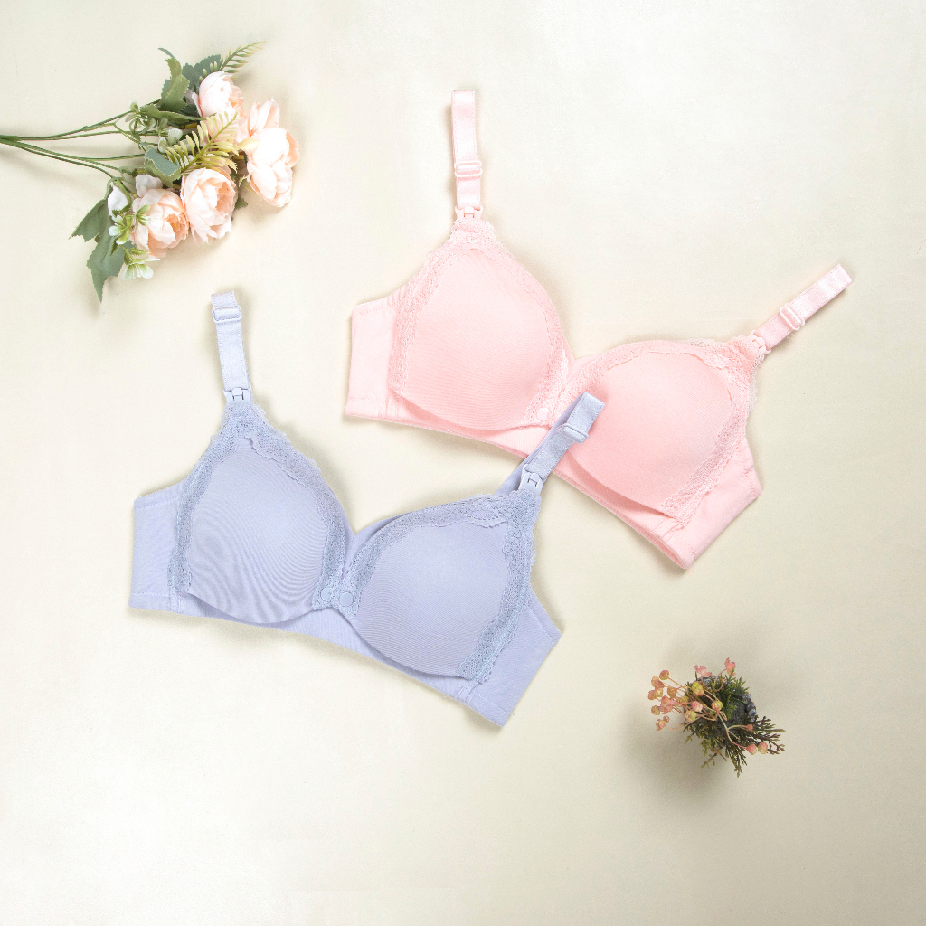 BEE - Nursing Bra Menyusui Tanpa Kawat Cup B Pakaian Dalam Baju Hamil AW1805