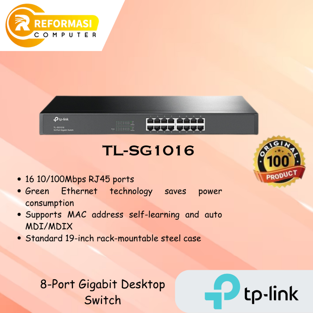 Switch Hub Tp-link Switch TL-SG1016 16-Port Gigabit Switch