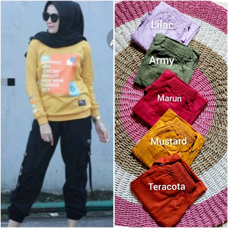 Celana joger sigaret wanita jevanni