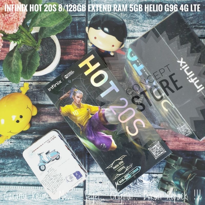 Infinix Hot 20S 8/128 GB Extend RAM 5GB Helio G96 Gaming Proc 4G LTE.. Garansi Resmi.. New... Segel