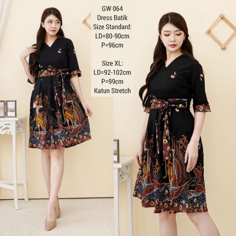 DRESS BATIK SHANGHAI BAJU WANITA MODERN TERUSAN KERJA KANTOR FASHION CEWEK BAJU COUPLE SARIMBIT PASANGAN KEMEJA COWO 023 MURAH 064 642