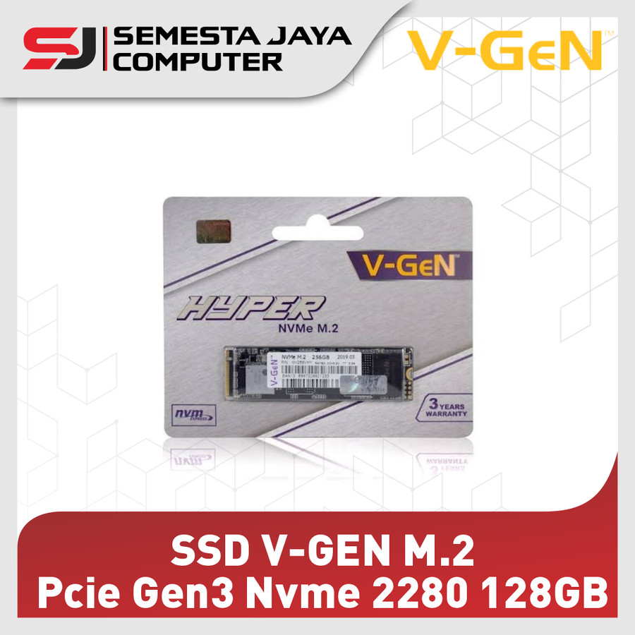 SSD V-Gen Hyper M.2 Pcie Gen3 Nvme 2280 128GB - VGen M2 128 GB