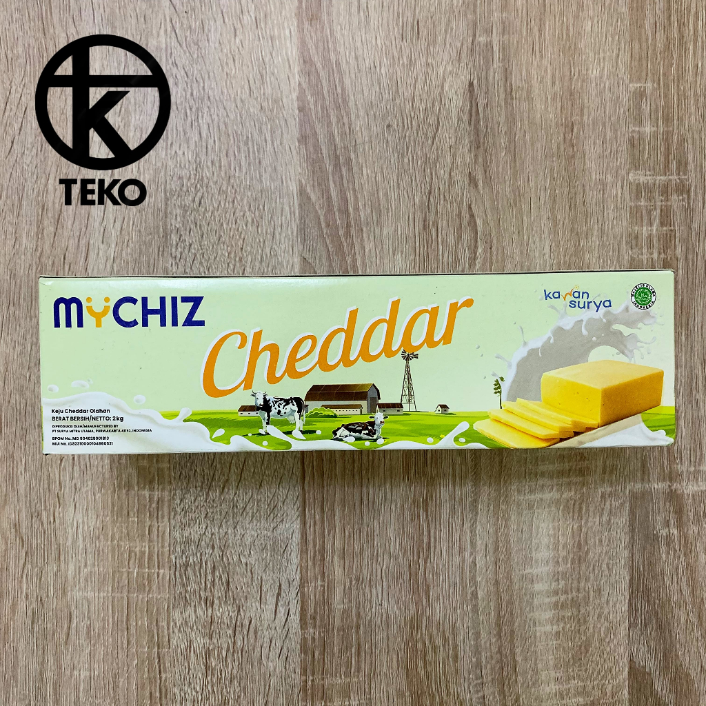 MyChiz 2kg Keju Cheddar Olahan | Keju Slop | Keju Batangan | Keju Kiloan | Grosir Keju