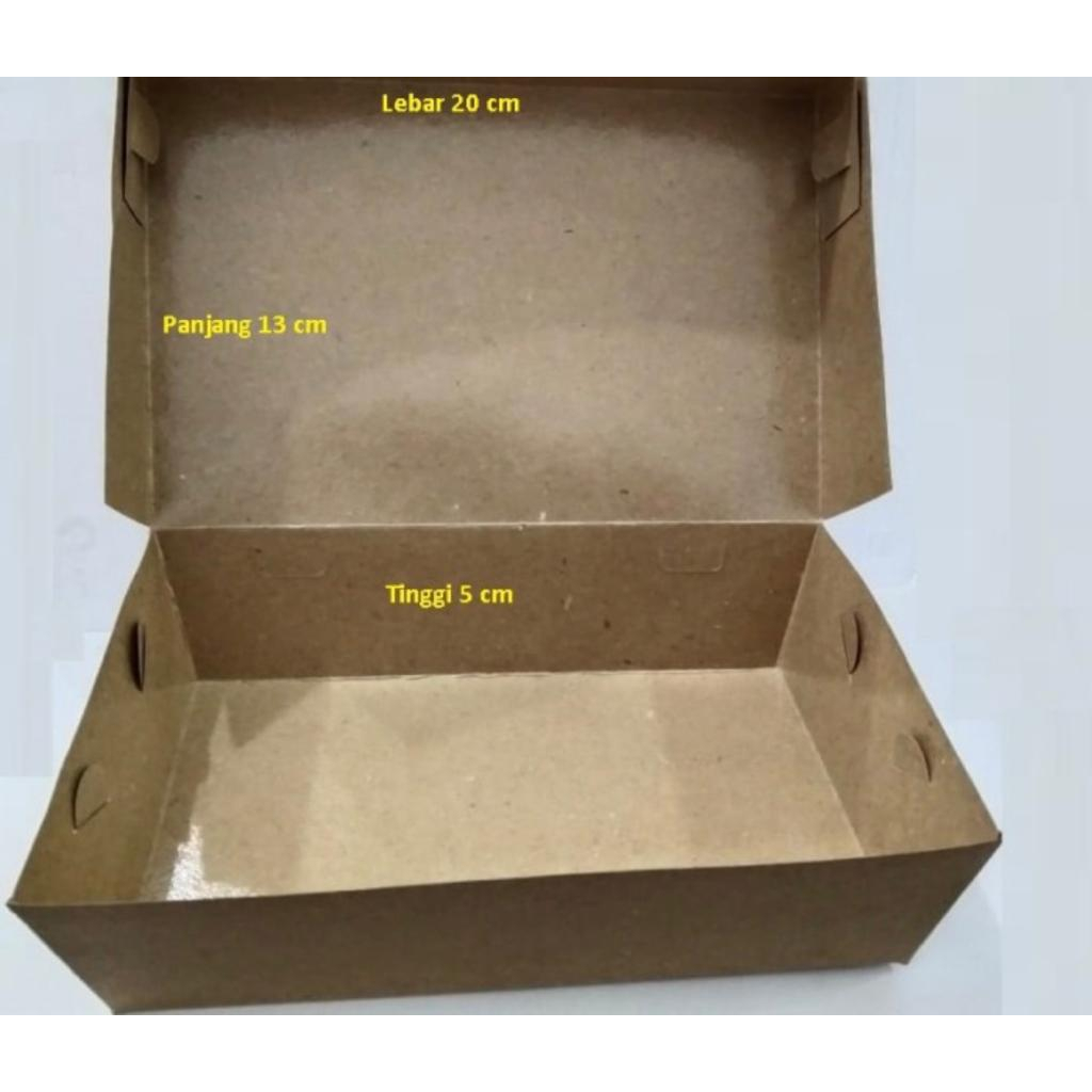 

(100 Lembar) Paper Lunch Box L (20x13x5)- Dus Kraft Large / Besar Full Laminasi Anti Air Dos Makan isi 100 Ongkir Hemat Cuman 1 Kg