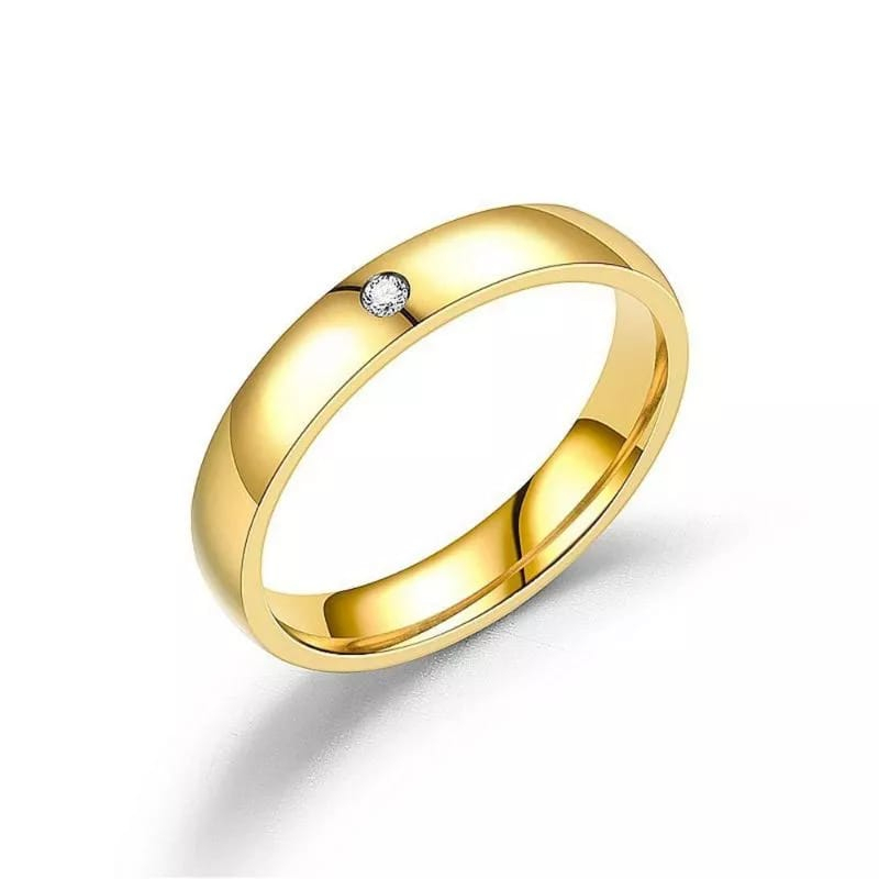 Cincin Couple Titanium Cembung 1MATA Anti Karat Selamanya Stainless steel Pria Wanita Fashion Ring Style