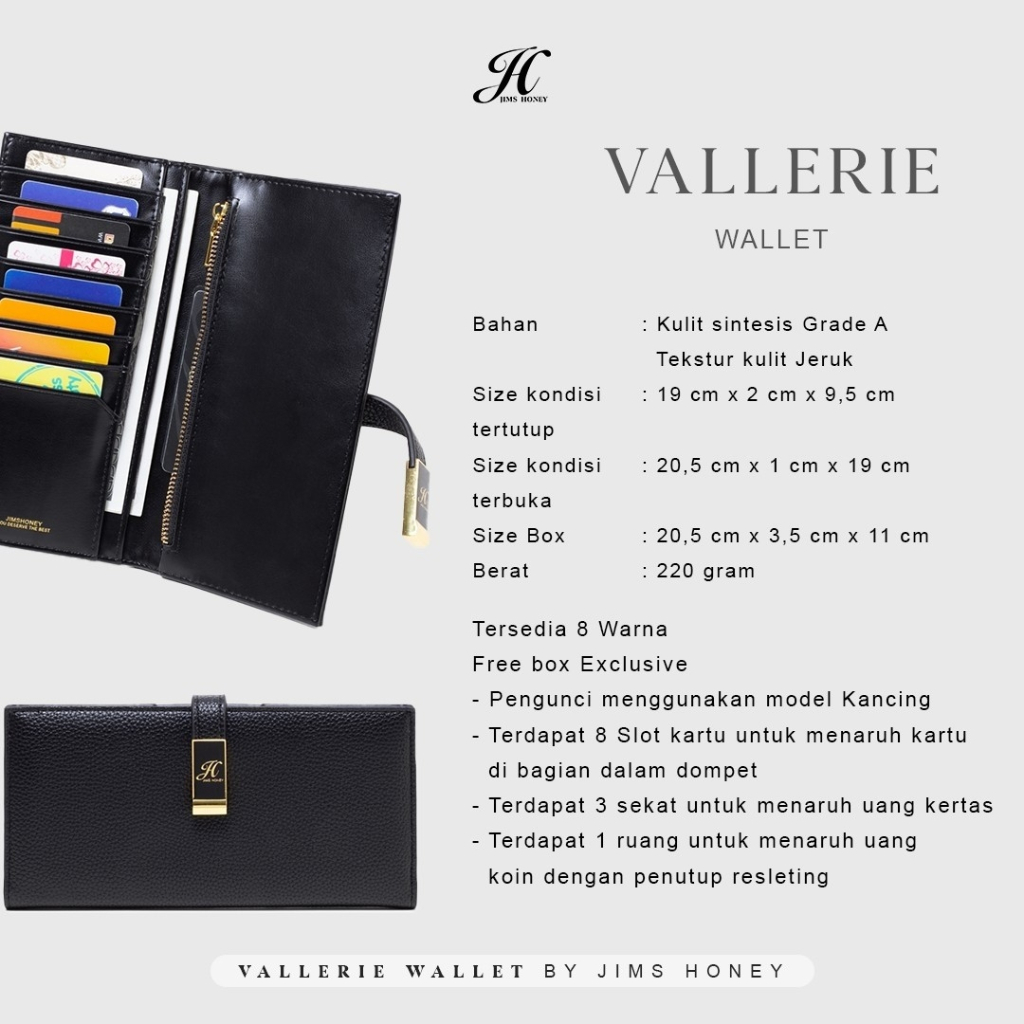 Vallerie Wallet Jims Honey Dompet Lipat Panjang Wanita