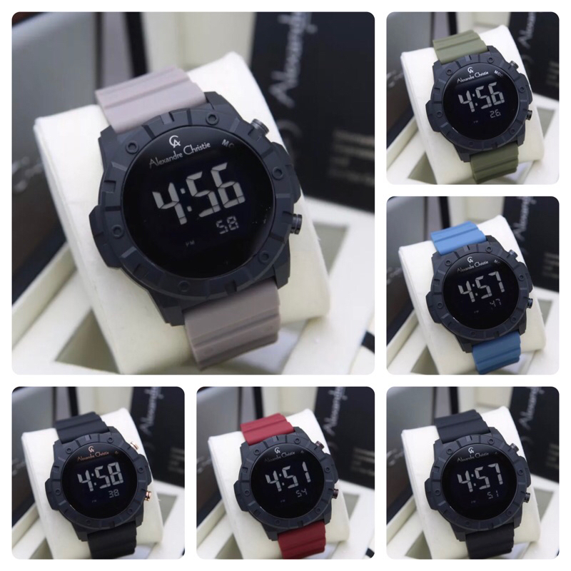 JAM TANGAN PRIA ALEXANDRE CHRISTIE 9364MH / AC 9364 DIGITAL RUBBER [ORIGINAL]