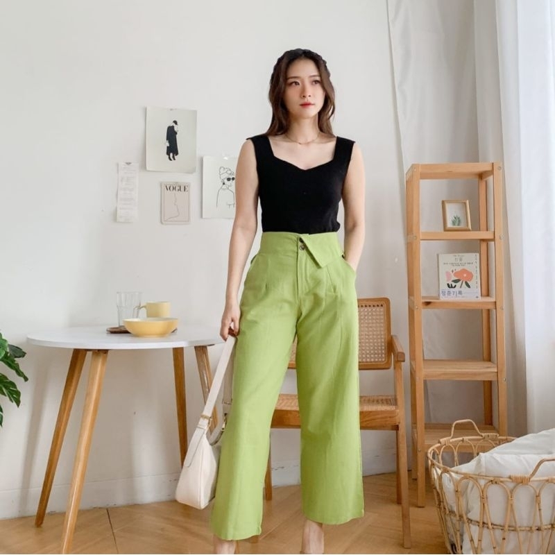 ♡ PREMIUM ♡ ORIGINAL ! CALLIA ONE SIDE COLLAR CULLOTE PANTS