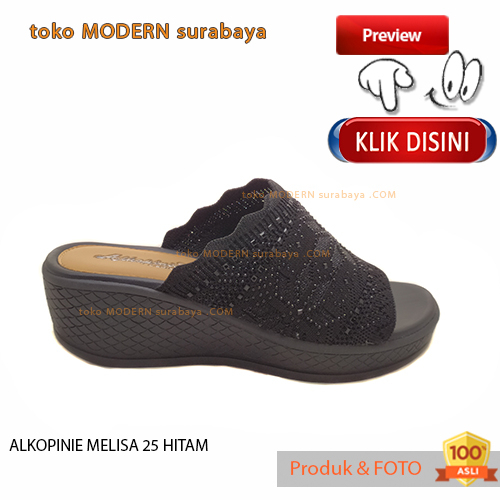 Sandal wanita casual sendal wedges slide rajut selop ALKOPINIE MELISA 25