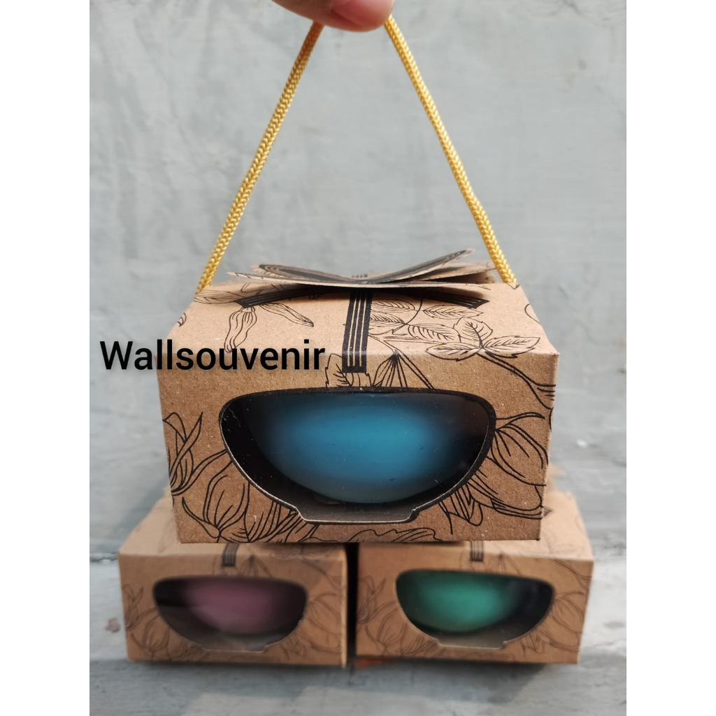 ( Isi 50pcs ) Souvenir Pernikahan Mangkok Warna Soft/Mangkok Mini Kemasan Box