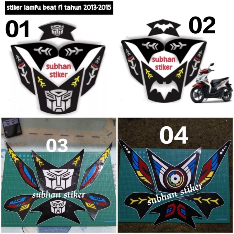 stiker lampu beat fI (satu set depan blakang)