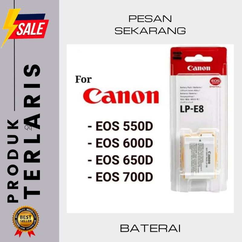 BATERAI  ORIGINAL LP -E8 CANON EOS 550D - 600D - 650D - 700D