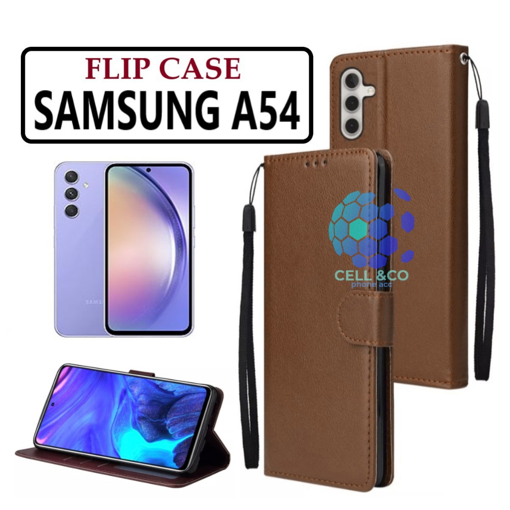 FLIP COVER SAMSUNG GALAXY A54 LEATHER WALLET PREMIUM FLIP CASE BUKA TUTUP KESING HP CASING FLIP CASE WALLET