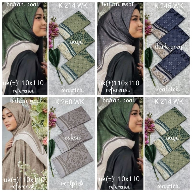 (Khalisahhijab)COD Harga Grosir Kerudung Segiempat Denai Voal Motif Premium Terbaru