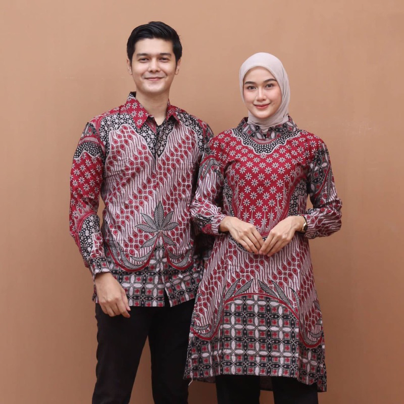 Atasan Tunik Batik Couple Kemeja Batik Pria Lengan Panjang - Best QUALITY - Terbaru