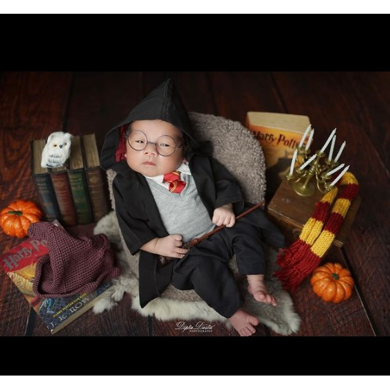 Kostum Harry Potter Cosplay Film Sci-Fi Usia 0-10Tahun