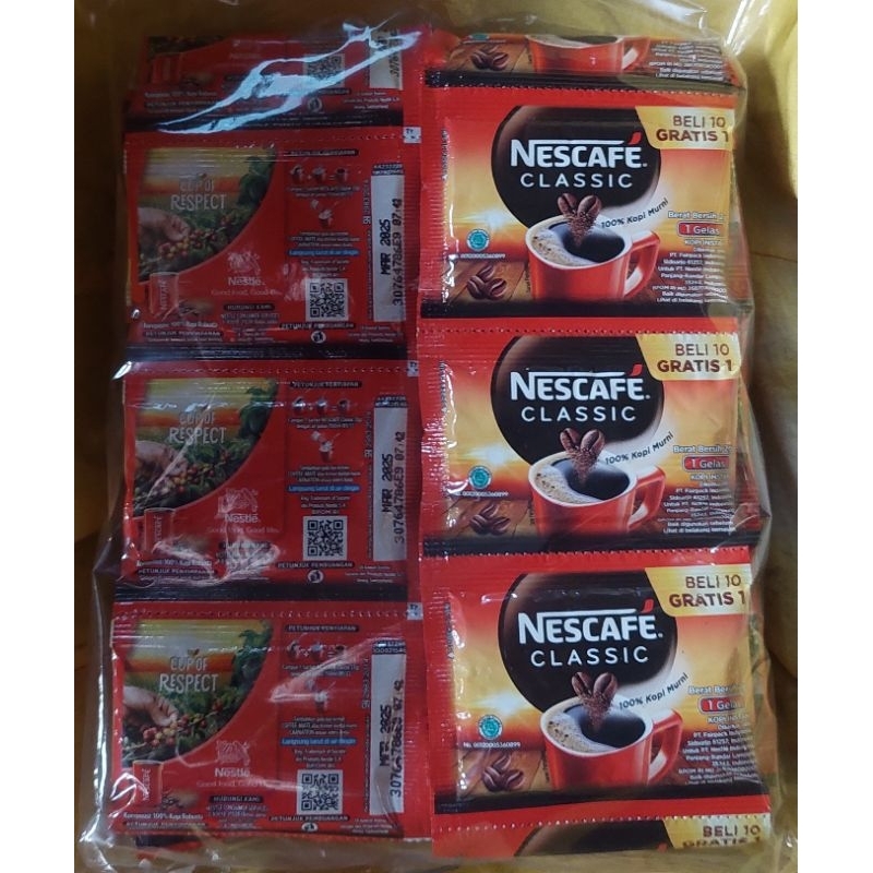 

Nescafe Classic 1 Pack isi 6 renteng