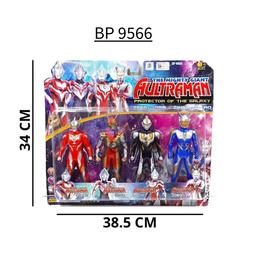 ( Jenniestoree ) Mainan Anak Robot Ultrama Set 4pcs BP9566 Ultraman 4IN1 Ultrahero