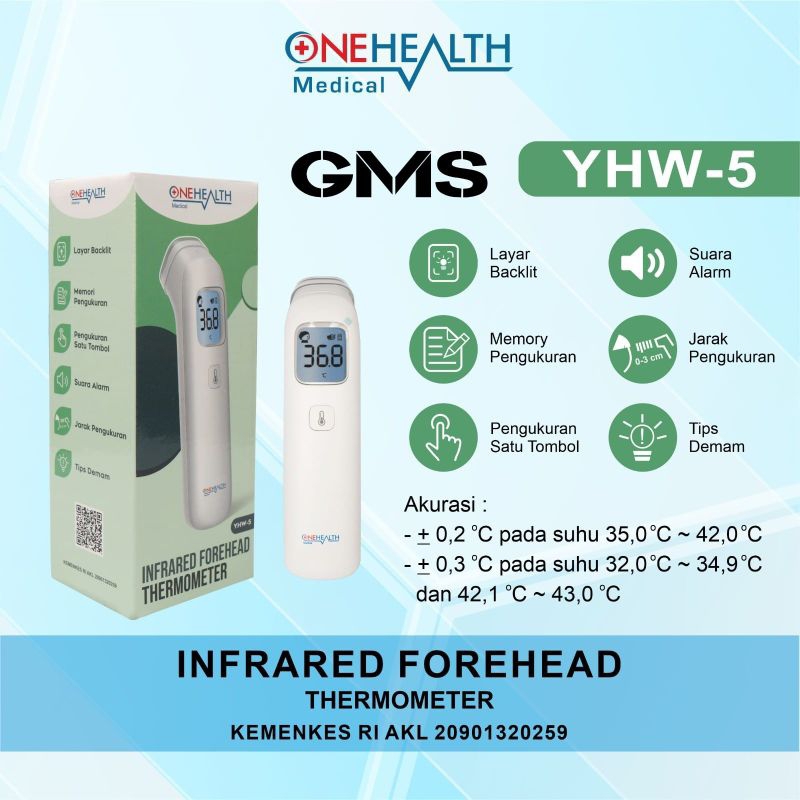 Thermometer Infrared Forehead Onehealth / Termometer Digital