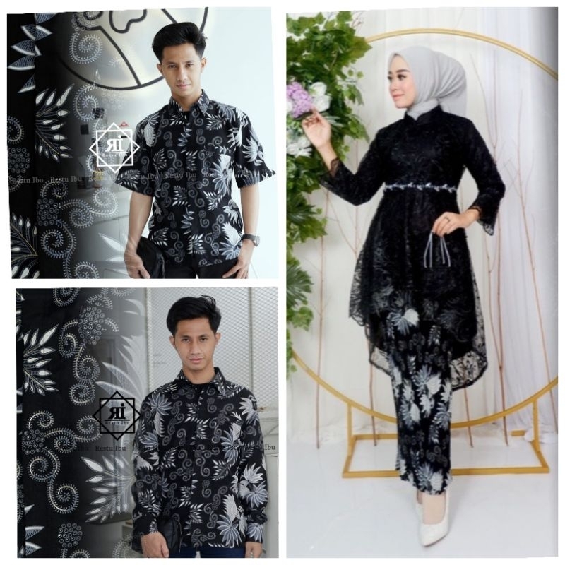 Couple Kebaya Modern Lesti Payet Hijab  Set Kebaya Lesti  Kemeja Batik Kebaya Pesta Keluarga