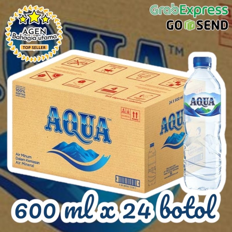 AQUA AIR MINERAL 600ML 1 dus isi 24 botol