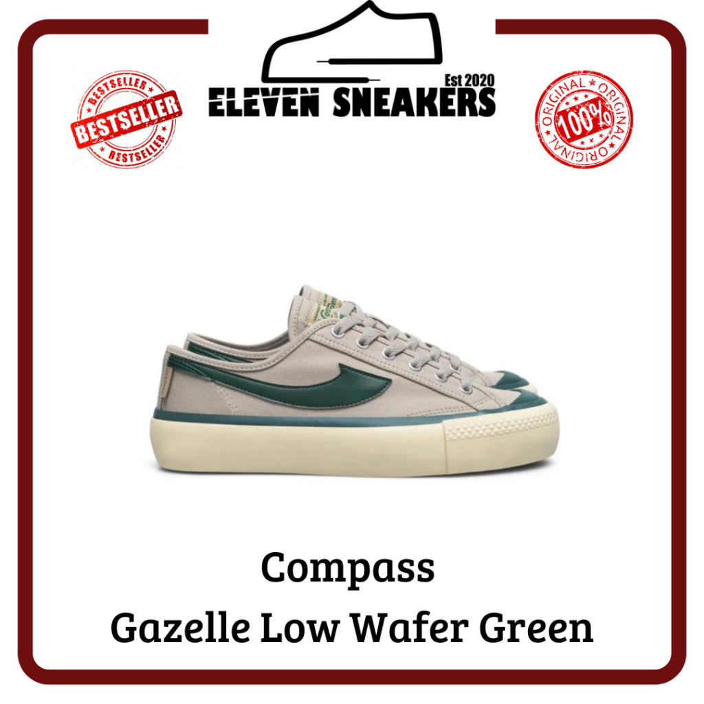 [ 100% Original ] Compass gazelle low wafer green