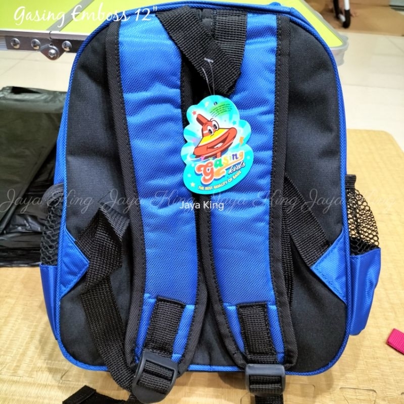 Ransel TK Murah Gasing Kids 12 Inc Emboss Batok Karakter Tas Sekolah Anak Laki-Laki Ironman Captain America Bumblebee