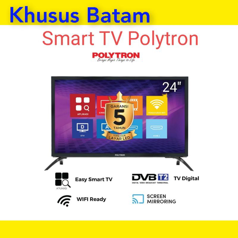 SMART TV 24"inch POLYTRON PLD 24MV1859/TV polytron 24"inch tv digital (KHUSUS BATAM)