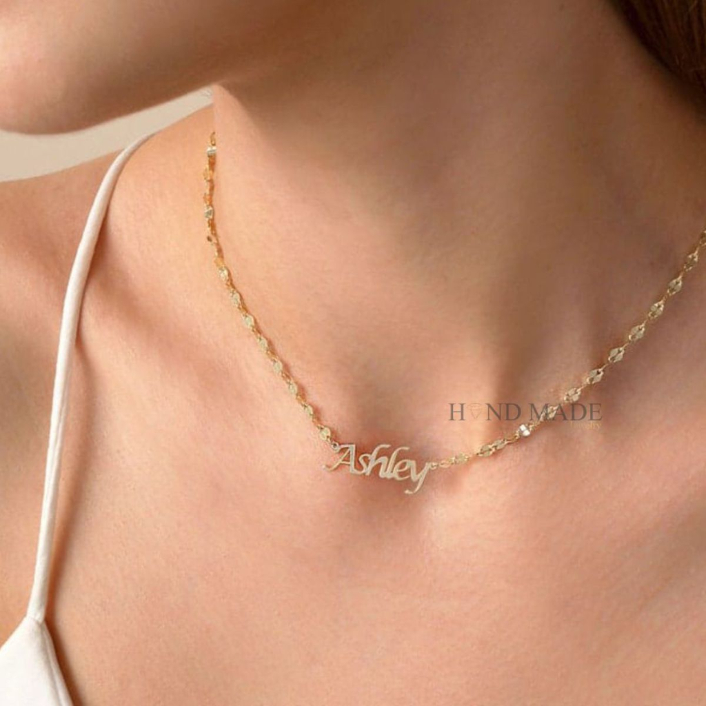 kalung nama titanium anti karat anak dewasa kalungnama aksesoris wanita necklace titanium aksesoris fashion