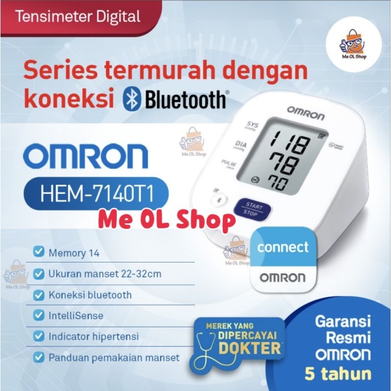 OMRON TENSIMETER 7140-T1 DENGAN BLUETOOTH KONEKSI GARANSI RESMI OMRON 5 TAHUN