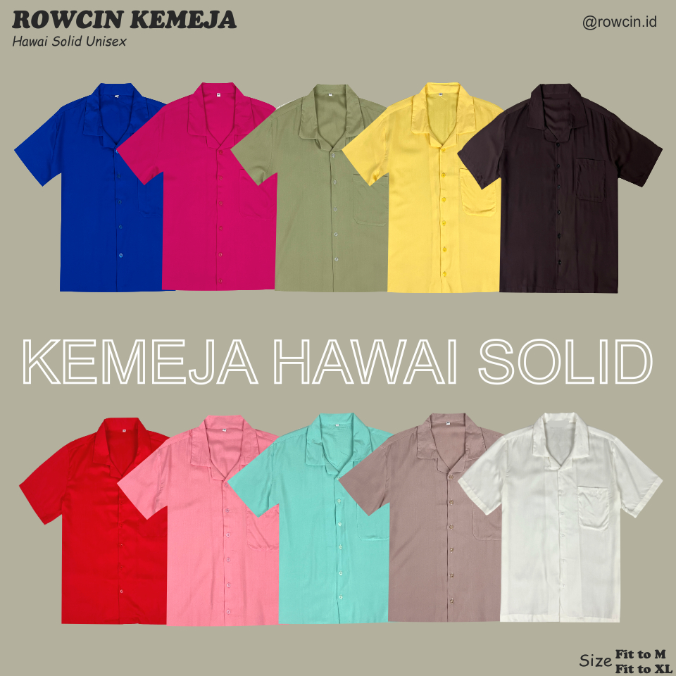 KEMEJA HAWAI POLOS UNISEX KATUN RAYON KEMEJA LENGAN PENDEK PART 2