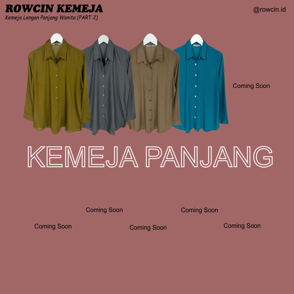 KEMEJA WANITA POLOS LENGAN PANJANG WANITA KATUN RAYON LONG SHIRT ORGANIK PART 2