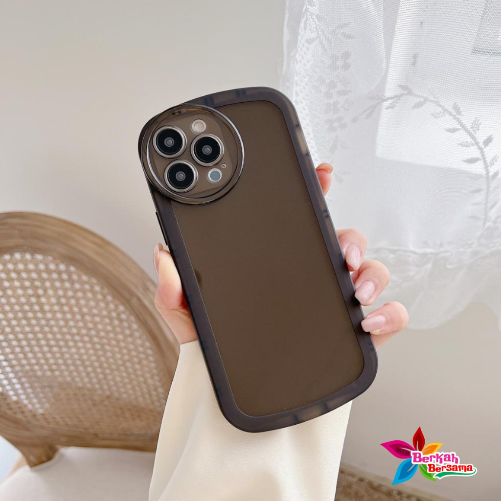 SOFTCASE CLEAR TRANSPARAN HITAM BENTUK OVAL FOR REALME C55 BB8289