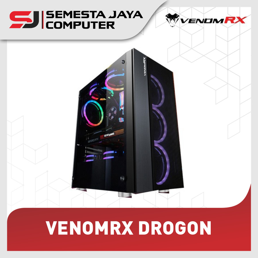 VENOMRX DROGON - ATX TEMPERED GLASS 4X12CM RGB FAN