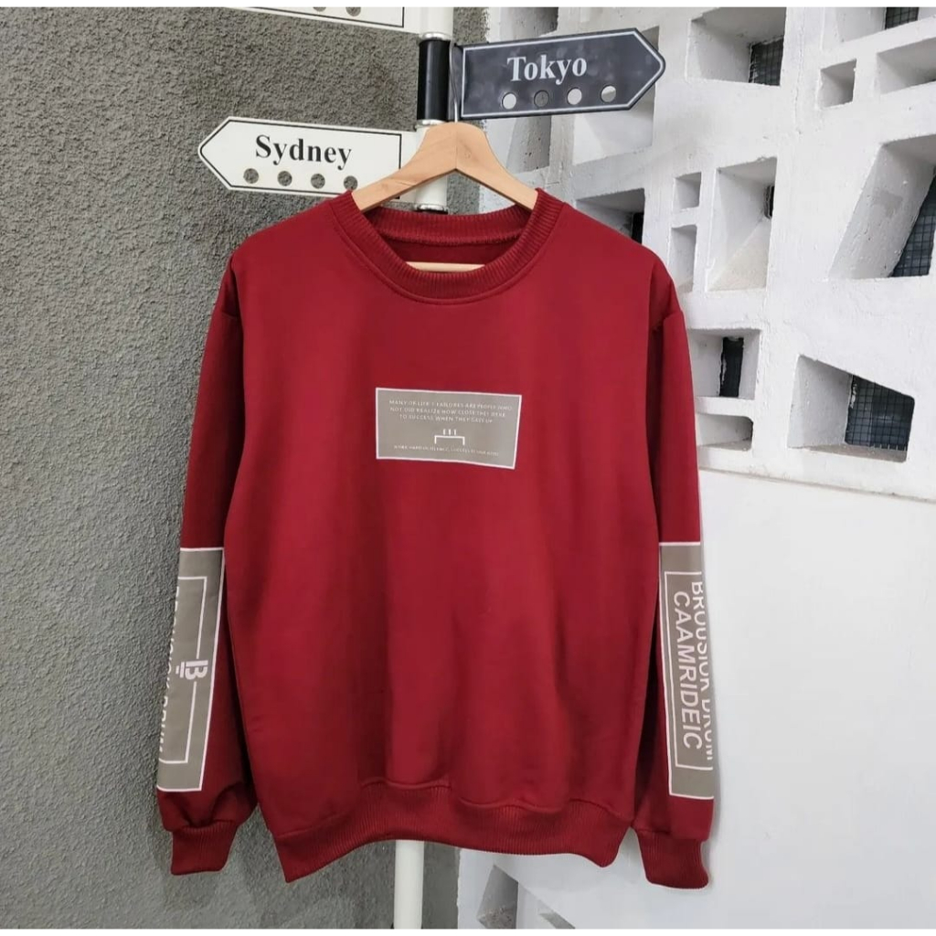 APPAREL Sweater Crewneck Pria CAAMRIDEIC switer basic pria terbaru yang lagi trend sekarang