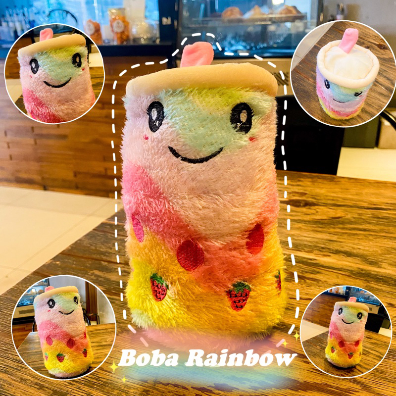 COD ✅ BONEKA BOBA MILK TEA RAINBOW PELANGI MINI LUCU SNI BONEKA BOBA MINI KECIL LUCU HADIAH BONEKA V