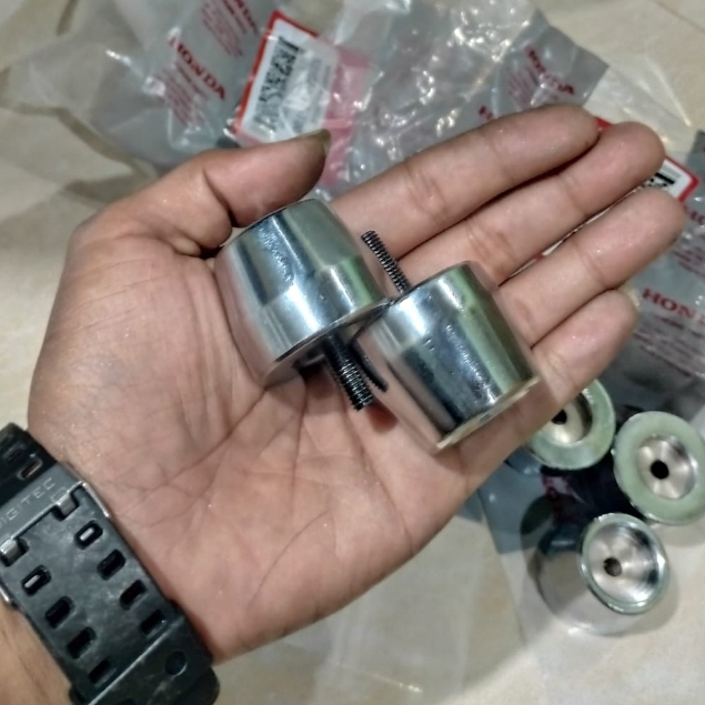 Jalu stang pcx  jalu stang vario pnp Bandul Stang Honda PCX 150 Original 53102 K97 T00 Chrome Weight