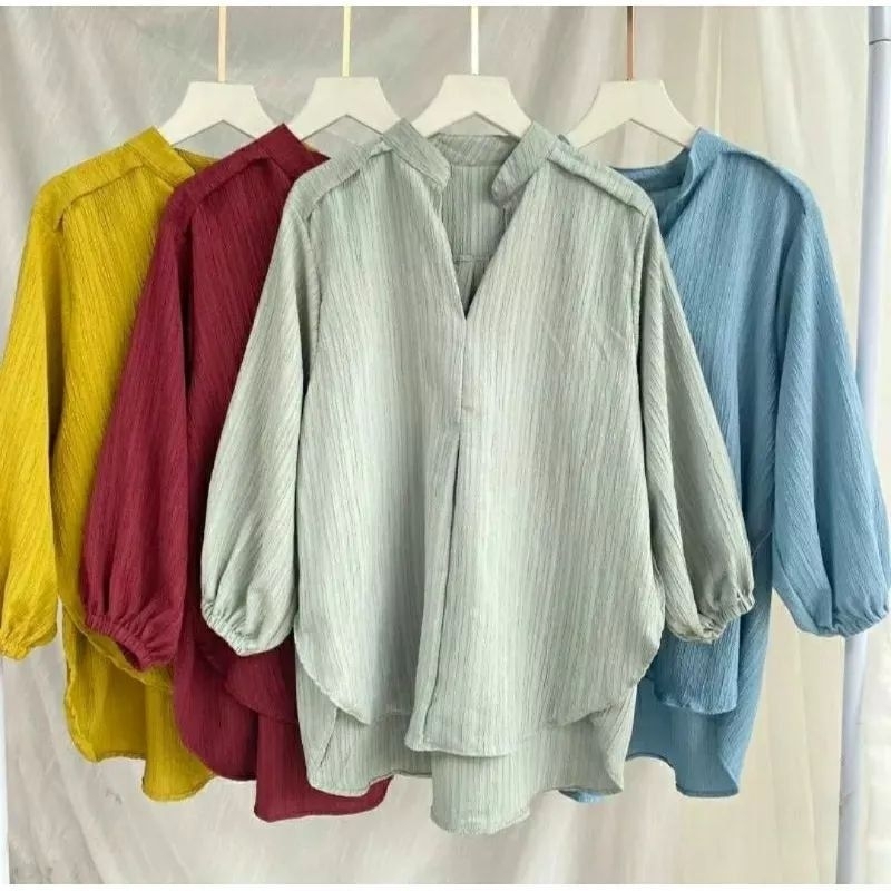 Blouse Wanita Outer Korean Style Lady Crush / Livia Blouse Wanita Bahan Lady Crush / Kemeja Wanita Oversize