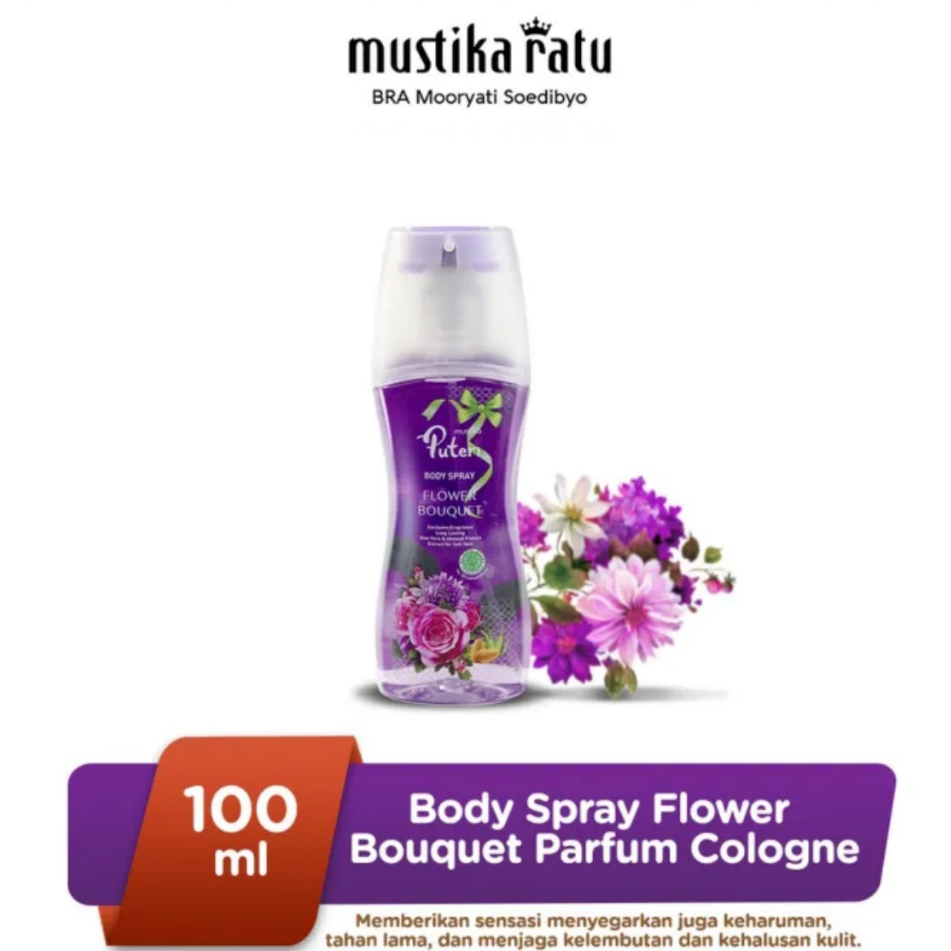 Mustika Puteri Body Spray Rose | Orchid | Lime Jasmine | Flower Bouquet 100ml