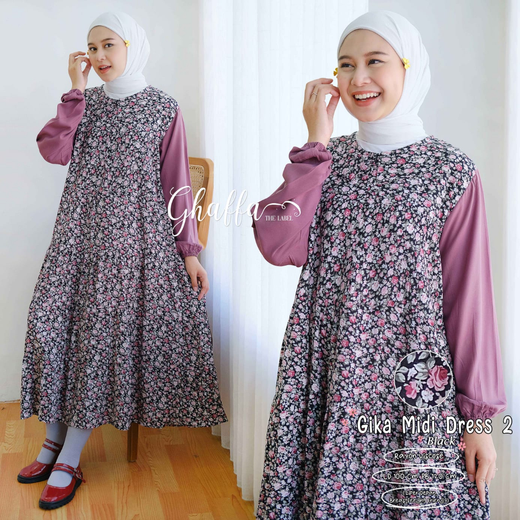 TERMURAH GAFFA THE LABEL GIKA MIDI DRESS --- MIDI DRESS MURAH --- MIDI DRESS TERLARIS --- MIDI DRESS